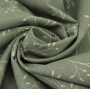 Decoratiestof half panama fijne takken, oudgroen