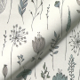 Tissu déco semi panama Fleurs des champs, blanc cassé