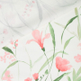 Tissu déco semi panama Fleurs Floral Fresia, blanc cassé