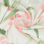 Tissu déco semi panama Fleurs Floral Fresia, blanc cassé