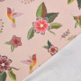 Decoratiestof half panama Floral Kolibri, oudrosé