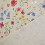 Tissu déco semi panama Fleurs Flower Field, beige