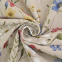 Tissu déco semi panama Fleurs Flower Field, beige