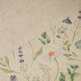 Decoration fabric half panama Flowers and Butterflies, beige