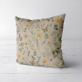 Decoration fabric half panama Flowers and Butterflies, beige