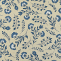 Tissu déco semi panama fleurs folklores traditionnelles, naturel