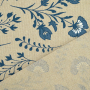 Tissu déco semi panama fleurs folklores traditionnelles, naturel