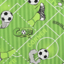 Tissu déco semi panama Foot Footballgame, vert