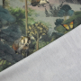 Decoration fabric half panama Forest Animals, dark green
