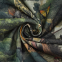 Decoration fabric half panama Forest Animals, dark green