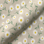 Tissu déco semi panama Fleurs marguerites
