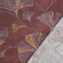 Tissu déco semi panama Ginkgo Biloba, bordeaux