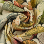 Tissu déco semi panama feuilles de ginkgo leaves, naturell