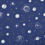 Tissu déco semi panama qui brille dans le noir Galaxies Glow in the Dark, bleu
