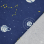 Tissu déco semi panama qui brille dans le noir Galaxies Glow in the Dark, bleu