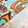 Tissu déco semi panama Graffiti Art, blanc
