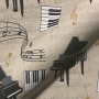 Tissu déco semi panama grand piano, naturelle