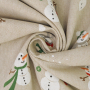 Tissu déco semi panama Happy Snowman