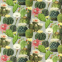 Tissu déco semi panama Cactus, impression numérique