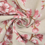 Decoration fabric half panama Cherry blossoms, beige