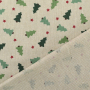 Tissu déco semi panama petits sapins de Noël small christmas trees, naturel
