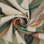 Tissu déco semi panama Feuilles Leaves, beige