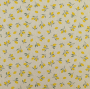 Tissu déco semi panama petits citrons Little Citrus Fruits, blanc nature