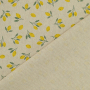 Tissu déco semi panama petits citrons Little Citrus Fruits, blanc nature