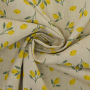 Tissu déco semi panama petits citrons Little Citrus Fruits, blanc nature