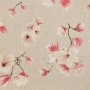 Tissu déco semi panama Fleur magnolia, naturel