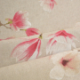Tissu déco semi panama Fleur magnolia, naturel