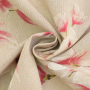 Tissu déco semi panama Fleur magnolia, naturel