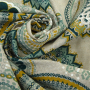Tissu déco semi panama Mandala, vert