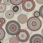 Decoration fabric half panama Mandala, natural, red