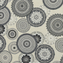 Tissu déco semi panama Mandala, noir