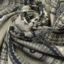 Tissu déco semi panama Mandala, noir