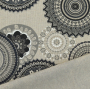 Tissu déco semi panama Mandala, noir