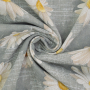 Tissu déco semi panama Fleurs Marguerites, gris