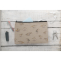 Tissu déco semi panama oiseaux du bord de mer, naturel