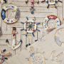Tissu déco semi panama Bord de mer chic Maritime Signs, beige