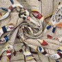 Tissu déco semi panama Bord de mer chic Maritime Signs, beige