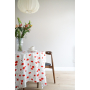 Tissu déco semi panama coquelicots, blanc cassé