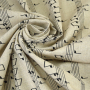 Decoratiestof half panama music notes, naturel