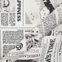 Tissu déco semi panama Journal Newspaper, blanc cassé