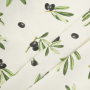Tissu déco semi panama Olives branches, blanc cassé