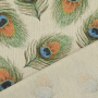 Tissu déco semi panama plumes de paons