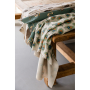 Tissu déco semi panama plumes de paons