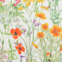 Tissu déco semi panama Fleur de prairie, blanc cassé