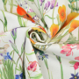 Tissu déco semi panama Fleur de prairie, blanc cassé