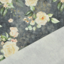 Decoratiestof halfpanama rose garden, grijs